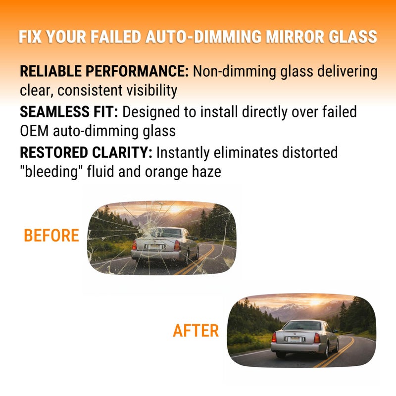 Burco 2846 Driver Side Power Replacement Mirror Glass for Cadillac Deville (2000 2001 2002 2003 2004 2005) CADILLAC SEVILLE (1998 1999 2000 2001 2002 2003 2004) - Image 5